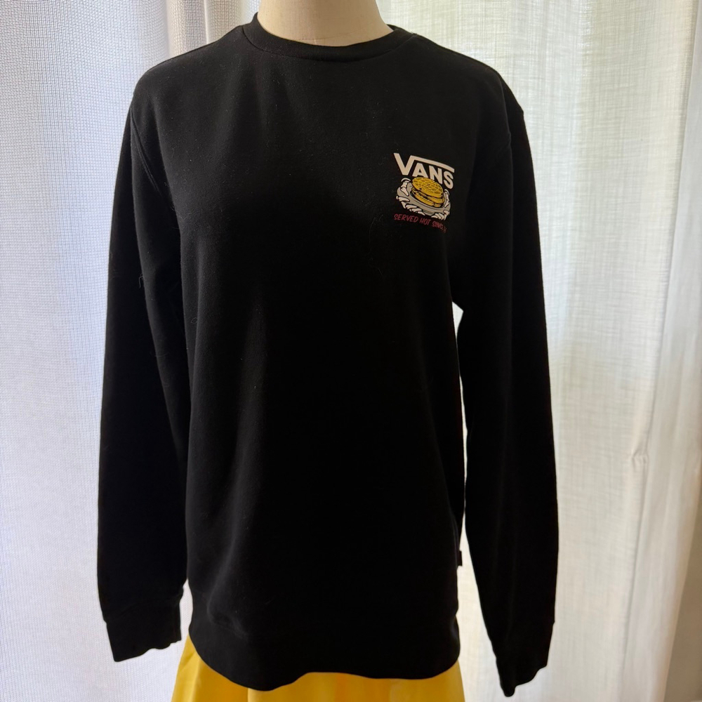 Vans Black "Off The Waffles" Graphic‎ Sweatshirt S